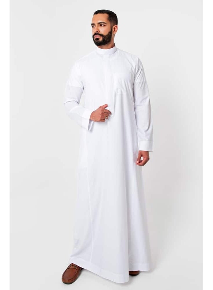 Al Shyakah Classic robe, concealed zipper, men's, white - Image 2